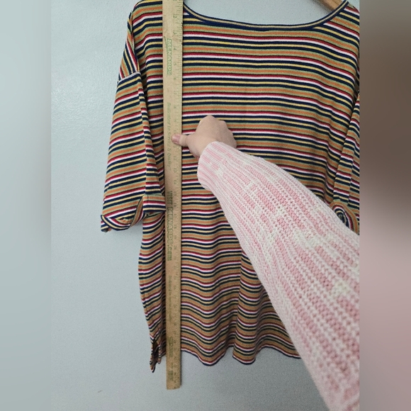 The Limited NWT Striped Rainbow Shirt Y2K Womens L S/S Oversized Kidcore - Picture 10 of 10